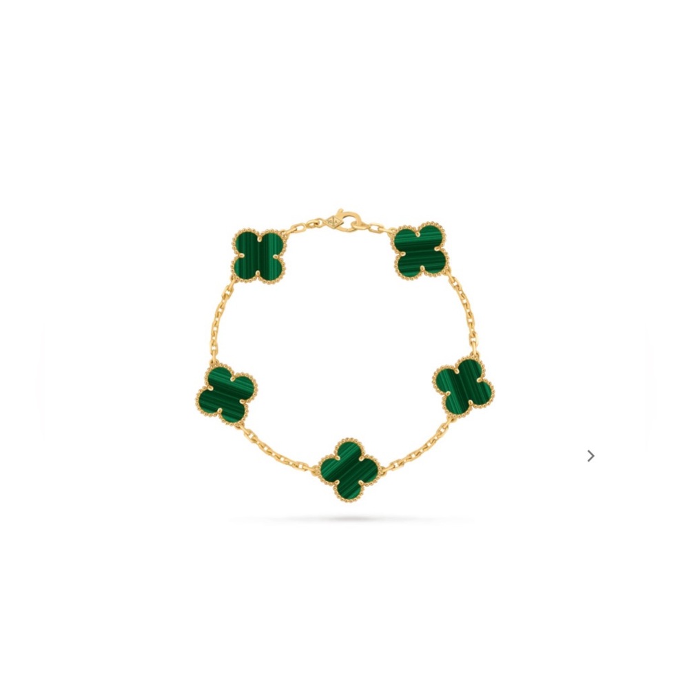 Van Cleef & Arpels Vintage Alhambra 5 Motifs Bracelet 18K Yellow Gold